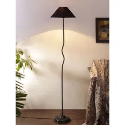 Devansh Black Frustum Floor Lamp With Shade-picture-36