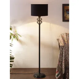 Devansh Black Iron Floor Lamp with Cotton Shade-picture-38