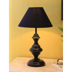 Devansh Black Iron Traditional Bedside Standard Table with Shade-image-9