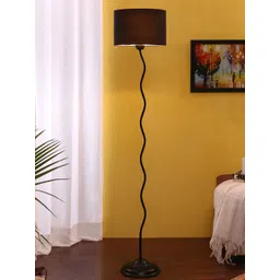Devansh Black Solid Traditional Club Lamp with Shade-picture-13