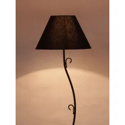 Devansh Black Solid Traditional Club Lamp with Shade image 2