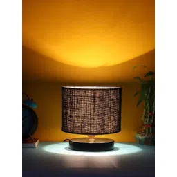 Devansh Black Traditional Iron Table Lamp with Shade-image-17