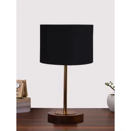 Devansh Black Wood Contemporary Cylindrical Shaped Table Lamp-picture-40