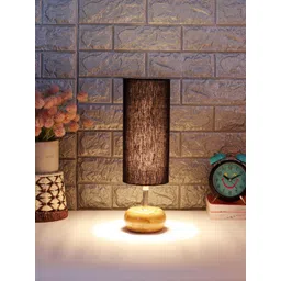 Devansh Black Wood Table Lamp with Cotton Shade-picture-37