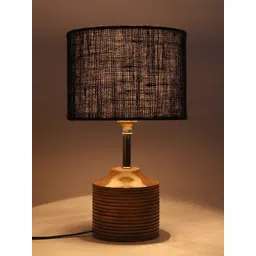 Devansh Black Wood Table Lamp with Jute Shade-picture-36