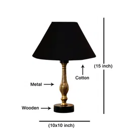 Devansh Black Wood Traditional Frusturical Shaped Table Lamp-picture-18