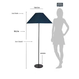 Devansh Blue & Black Jute Coolie Shade Abstract Shape Floor Lamps-picture-18