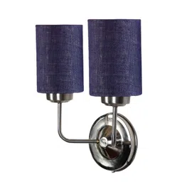 Devansh Blue & Navy Blue Textured Metal Contemporary Cylinder Shaped Wall Lamp-picture-30