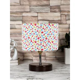 Devansh Blue & Pink Printed Cotton Table Lamp With Shade-picture-19
