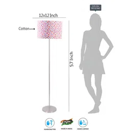 Devansh Blue & Red Floor Lamp Steel Base image 4
