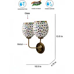 Devansh Blue & White Textured Metal Bell Shaped Wall Lamp-picture-13