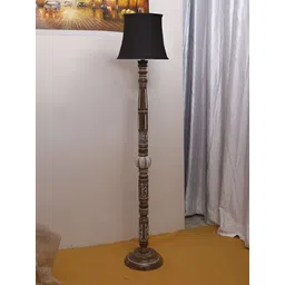 Devansh Blue Conical Wooden Floor Lamp-picture-19