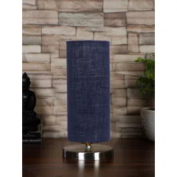 Devansh Blue Textured Steel Table Lamp With Jute Shade-picture-26