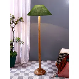 Devansh Brown & Green Textured Frustum Shaped Contemporary Floor Lamp With Shade-picture-28