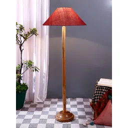Devansh Brown & Pink Frustum Shaped Contemporary Floor Lamp With Shade-picture-38