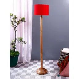 Devansh Brown & Red Square Shaped Contemporary Floor Lamp With Shade-picture-24
