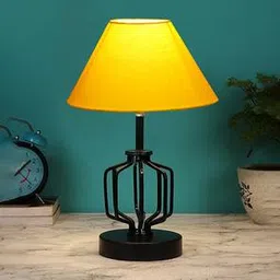 devansh Elle Yellow cotton Table lamp with Iron Base-picture-16