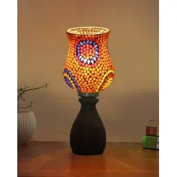 devansh Glass Table Lamp with Natural Wooden Base-picture-36