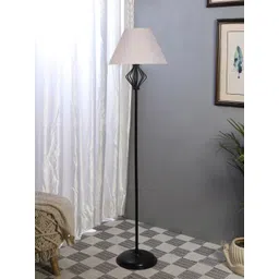 Devansh Grey & Black Cotton Frustum Shape Floor Lamp-picture-22