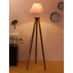 Devansh Grey & Brown Solid Conical Tripod Lamp image 1