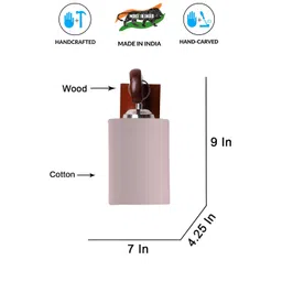 Devansh Grey & Brown Textured Cylinder Shaped Wooden Wall Lamp-picture-22