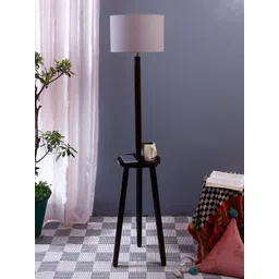 Devansh Grey Solid Floor Lamp With Cotton Shade-picture-27