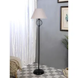 Devansh Grey Textured Cotton Conical Iron Floor Lamp-picture-35