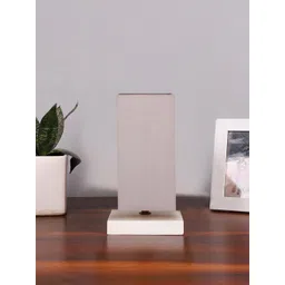 Devansh Grey Textured Cotton Table Lamp With Wooden Base-image-26