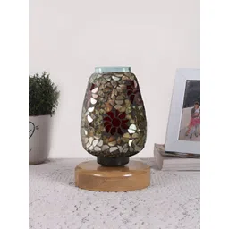 Devansh Grey Textured Glass Abstract Shaped Table Lamp-picture-34