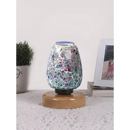 Devansh Grey Textured Glass Abstract Shaped Table Lamp-picture-38