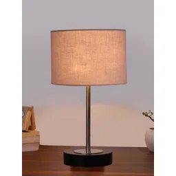 Devansh Grey Wood Contemporary Cylindrical Shaped Table Lamp-picture-27