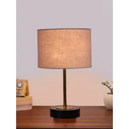 Devansh Grey Wood Contemporary Cylindrical Shaped Table Lamp-picture-40