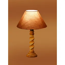 Devansh Grey Wood Frusturical Shaped Table Lamp image 4