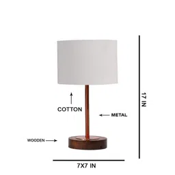Devansh Grey Wood Industrial Cylindrical Shaped Table Lamp-picture-28