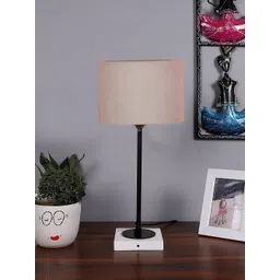 Devansh Grey Wood Round Shaped Table Lamp-picture-36