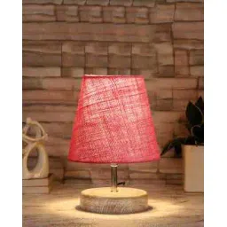 devansh Jute Round Wooden Table Lamp-picture-20