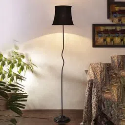 devansh Mae Black Cotton Shade With Iron Floor Lamp-picture-10