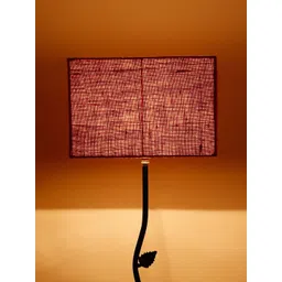 Devansh Maroon & Black Solid Traditional Club Lamp with Shade image 3