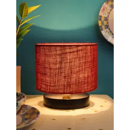 Devansh Maroon & Black Table Lamp with Shade-picture-42