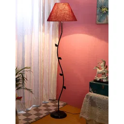 Devansh Maroon & Black Textured Floor Lamp-picture-22