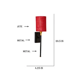 Devansh Maroon & Red Textured Glass Cylinder Shaped Wall Lamp-picture-41