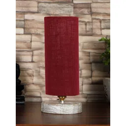 Devansh Maroon Cylindrical Table Lamp-picture-37