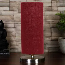 devansh Maroon Jute table lamp with Steel Base -11-picture-11