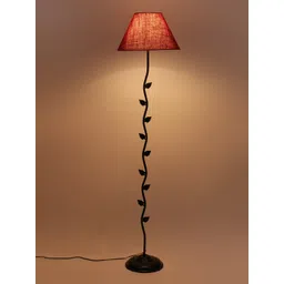 Devansh Maroon Solid Conical Jute Leaf Club Lamp-picture-17