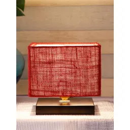 Devansh Maroon Solid Contemporary Square Table Lamp-picture-40