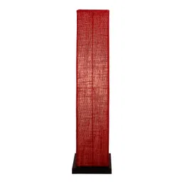Devansh Maroon Solid Jute Square Shade Column Lamp image 2