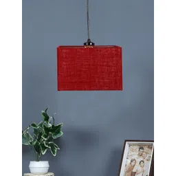 Devansh Maroon Square Jute Ceiling Lamp-picture-45