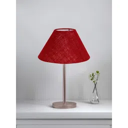 Devansh Maroon Steel Frustum Shaped Table Lamp With Shade-picture-16