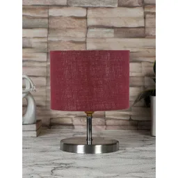 Devansh Maroon Textured Steel Table Lamp With Jute Shade-picture-19