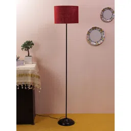 Devansh Maroon Traditonal Floor Lamp With Jute Shade-picture-48